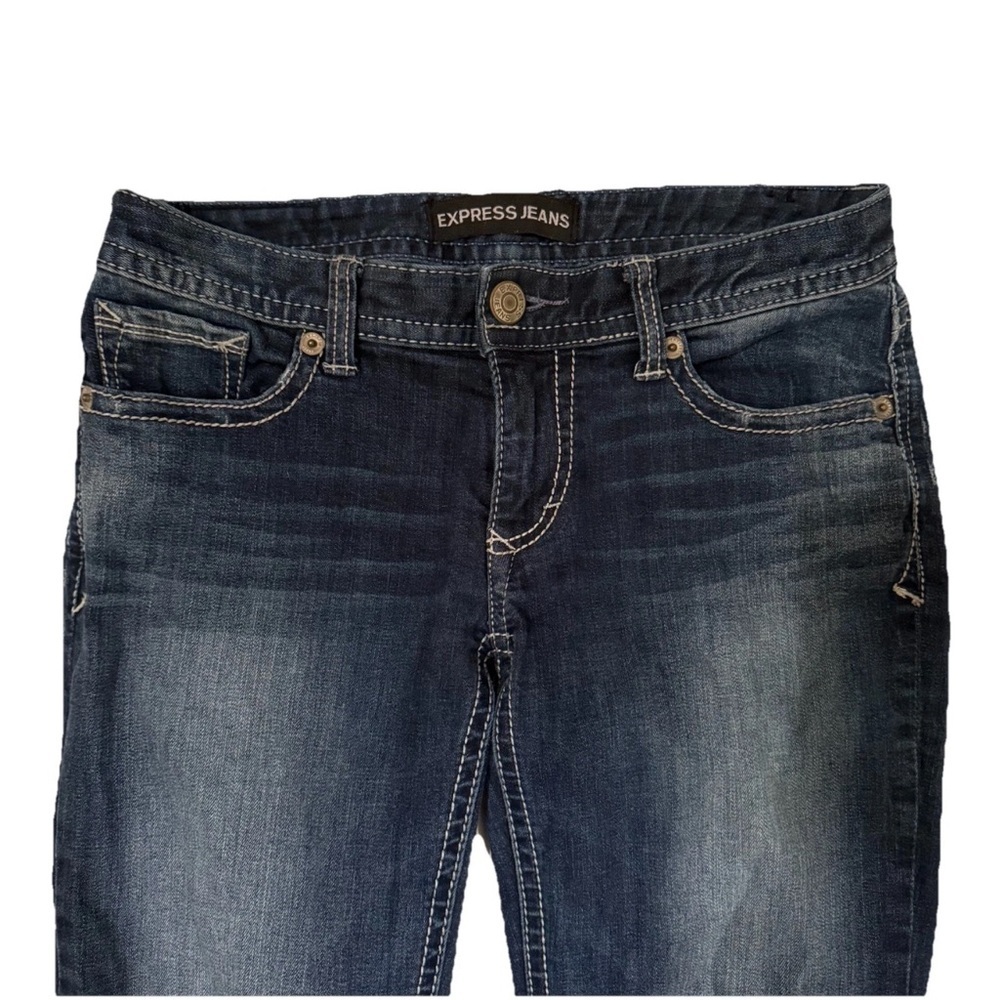 Express Stella Low Rise Bootcut Jeans Women’s Medium Wash Stretch Denim Size 4 - Picture 2 of 10